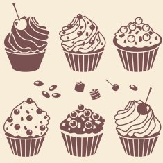 cakes silhouette set