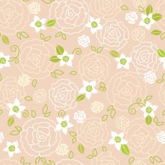 Seamless pattern with white roses