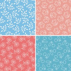 Set of floral seamless patterns N19