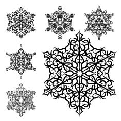 set of vector snowflakes