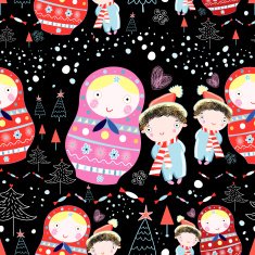 winter texture dolls and children