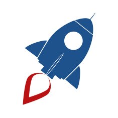 Blue Silhouette Rocket