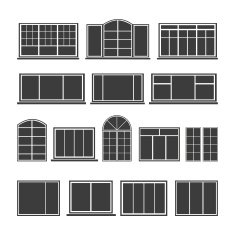 Set of silhouettes windows