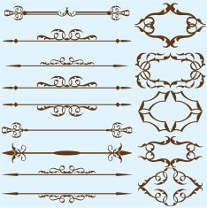 Real vintage ornate lines set