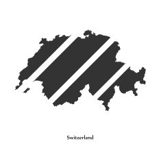 Black map of Switzerland for your design N2