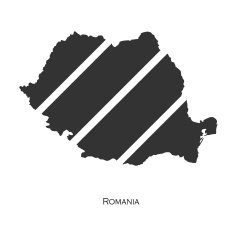 Black map of Romania for your design