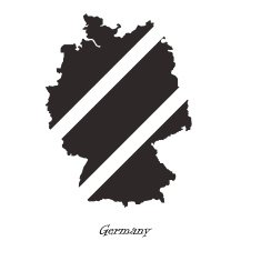 Black map of Germany for your design