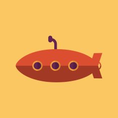 Submarine Transportation Flat Icon
