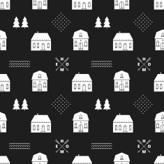 Seamless pattern with country houses N10