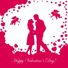 Valentines background with loving couple N2