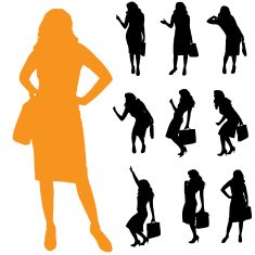 Vector silhouette of businesswoman N150