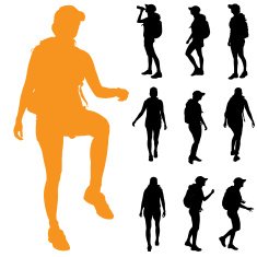 Vector silhouette of woman N390