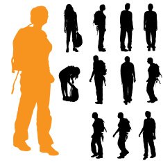 Vector silhouette of woman N393