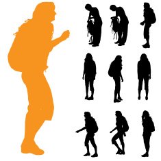 Vector silhouette of woman N396