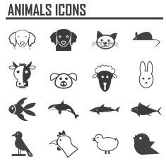 vector collection of animal icons