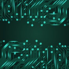 Abstract electronics blue background with circuit board texture N2