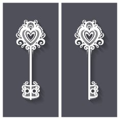 Ornate Antique Key with Long Shadow N2