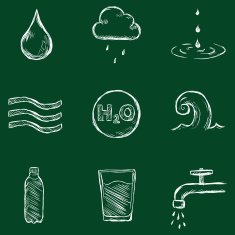 Vector Set of Chalk Water Icons N2