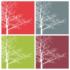 Four colours Trees Branches