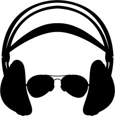 Headphones & Sunglasses Silhouette
