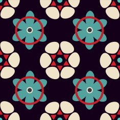 Seamless pattern with silhouettes flowers N19