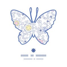 Vector ornamental abstract swirls butterfly silhouette pattern frame
