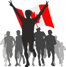 Winner with the Canada flag at finish N2