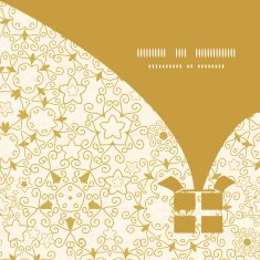 Vector abstract swirls old paper texture Christmas gift box silhouette