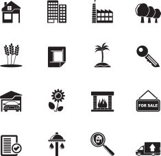 Silhouette Real Estate and building icons