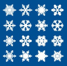 Set of white snowflakes N5