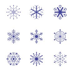 Snowflake flat icons N3