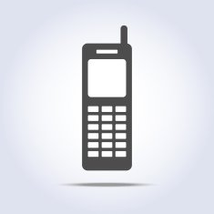 Phone retro icon gray colors N3