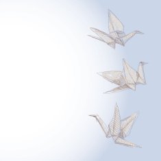 origami crane sketch symbol of faith hope and love Banner