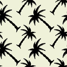 Seamless pattern with silhouettes coconut palm trees N15