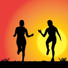 Vector silhouette of women N161