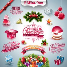 Holiday collection for a Christmas theme with 3d elements
