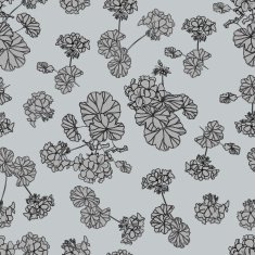 Neutral grey floral vector background