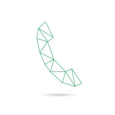 Handset icon abstract isolated on a white backgrounds vector illustration