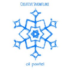 Snowflake hand drawn with oil pastels N21