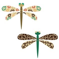Sketches of bright colourful dragonflies N2