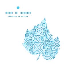 Vector abstract swirls leaf silhouette pattern frame