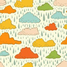 Seamless pattern with clouds and rain N3