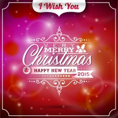 Christmas illustration with typographic design on shiny background