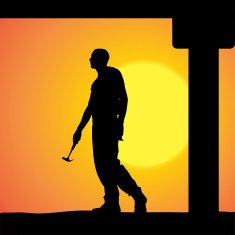 Vector silhouette of a man N871