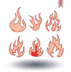 Fire Flame Icon Isolated Vector illustration N7
