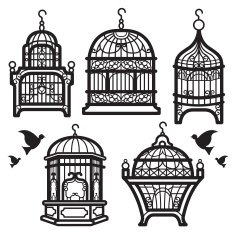 Bird Cage Vector Silhouette