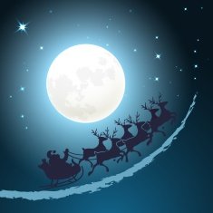 Santa on his sleigh Christmas background
