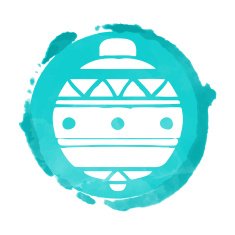 Watercolor blue circle paint stain and Christmas ball