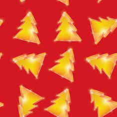 Festive seamless pattern Christmas tree on the red background vector