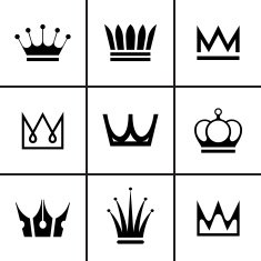 Crowns icons set